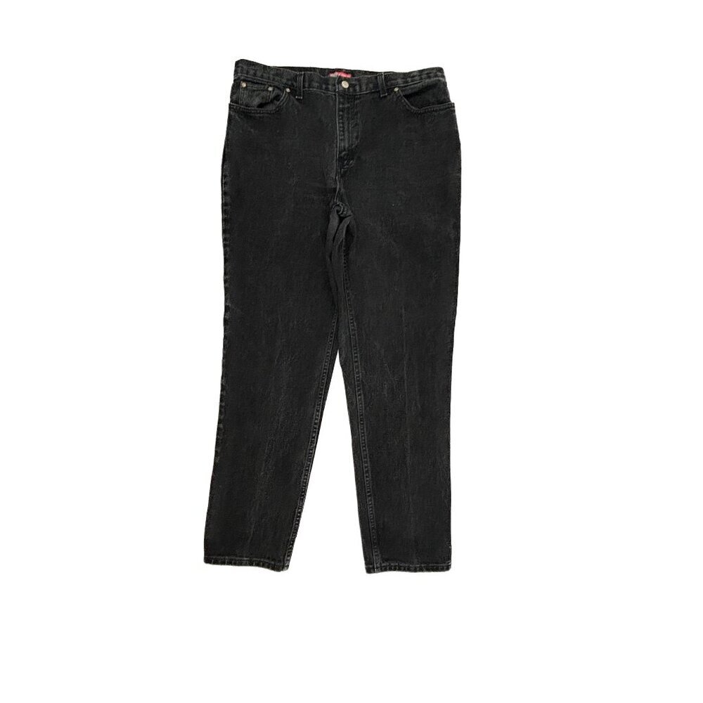 Faded Glory Jeans Women 18 Black Classic Fit Straight Leg Denim